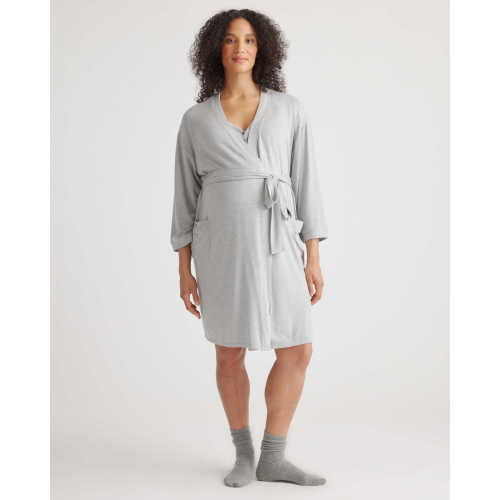 Bamboo Jersey Maternity & Nursing Button Front Nightgown and Robe Set