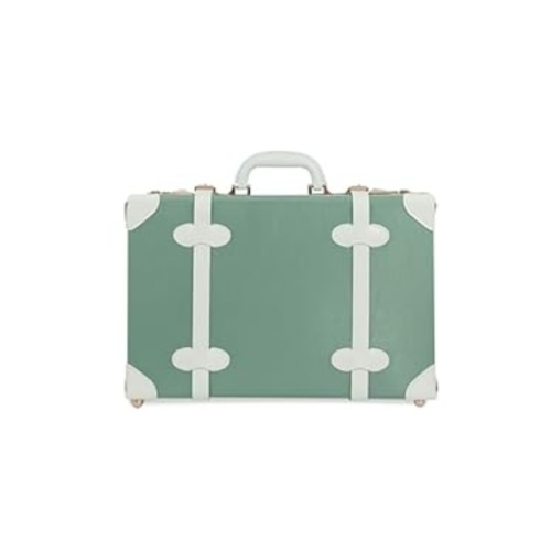 Unitravel Baby Keepsake Case, 18" Handmade Memory Storage Box, Newborn Keepsake Box, Vintage Suitcase for Baby Shower, Baptism, Naming Ceremony or Birthday (mint green)