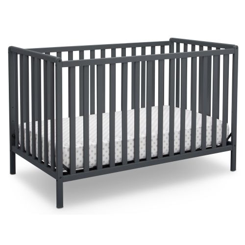Delta Children Heartland 4-in-1 Convertible Baby Crib, Charcoal Gray