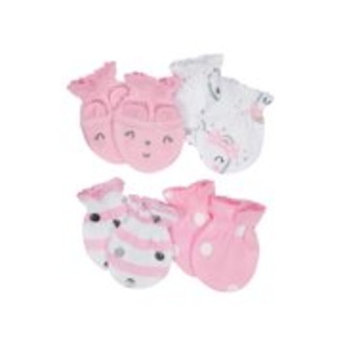 Gerber Organic Cotton Rib No Scratch Mittens, 4pk (Baby Girls)