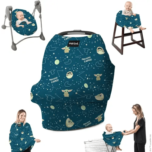 Milk Snob Original Star Wars 5-in-1 Cover, The Child, Added Privacy for Breastfeeding, Baby Car Seat, Carrier, Stroller, High Chair, Shopping Cart, Lounger Canopy - Newborn Essentials, Nursing Top