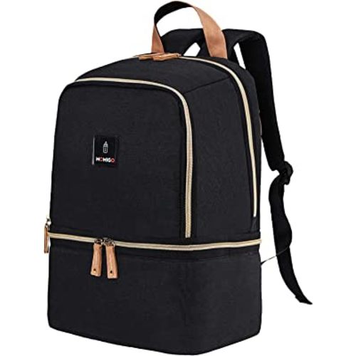 Breast Pump Bag Backpack - Cooler and Moistureproof Bag Double Layer for Mother Outdoor Working Backpack, Fit Most Size Breast Pump Large (Black)