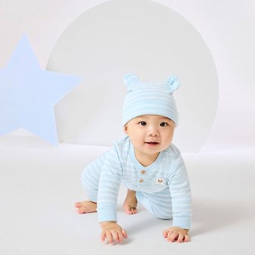 Newborn Baby Boys Huggies Babywear® 100% Organic Bodysuit Pants & Hat 3-Piece Set