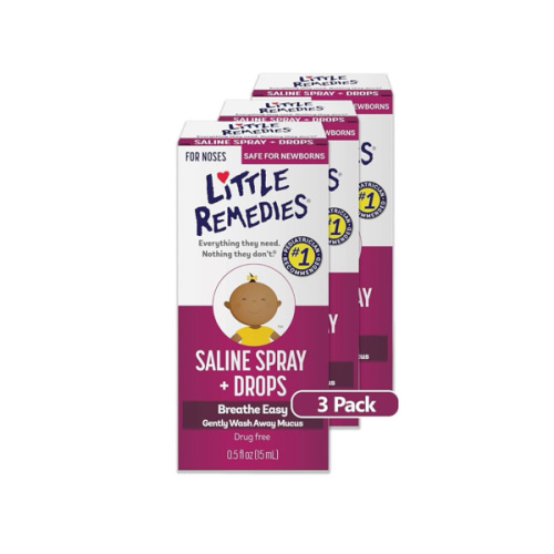 Little Remedies, Saline Nasal Spray and Saline Drops for Baby and Newborn, 0.5 Fl Oz, 3 Pack