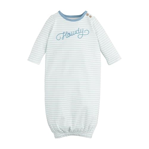 Mud Pie Children's Howdy Chainstitch Boy Gown; 0-3M