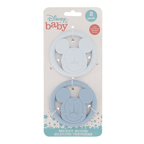 Disney Baby Mickey Mouse 2-Pack Silicone Teether Toy Set, BPA Free, TY60135