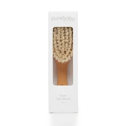 Purebaby Goat Hairbrush with Box - Natural | Baby Bunting AU