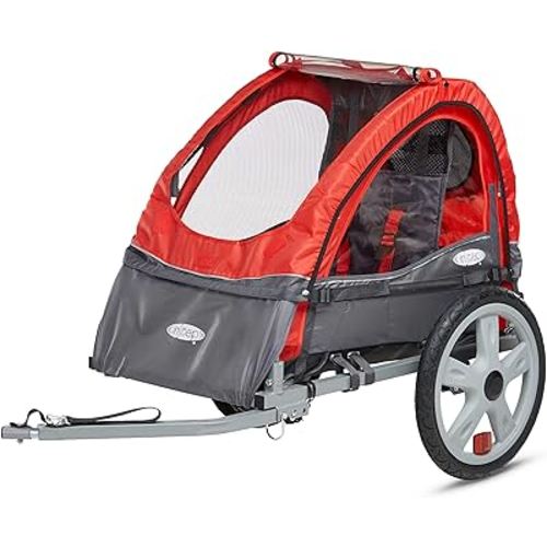 Instep Sync and Take 2 Bike Trailer for Kids, Single and Double Seat Options, 5-Point Harness, Folding Frame, Quick Release Wheels, Easy Storage, With Bug Screen & Weather Shield, Bike Attachment