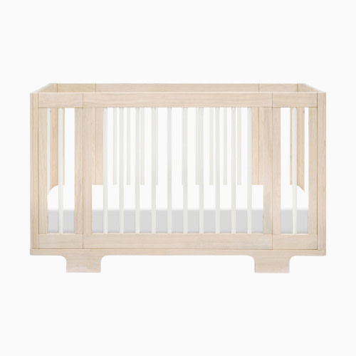 babyletto Yuzu 8-in-1 Convertible Crib with All-Stages Conversion Kits - Washed Natural / White