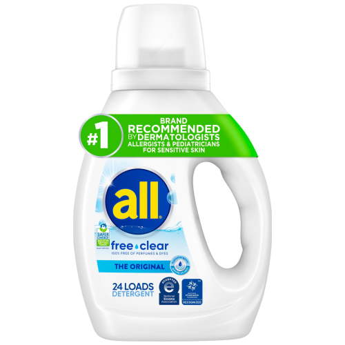 all, Free Clear Liquid Laundry Detergent, 30 oz, 24 Loads