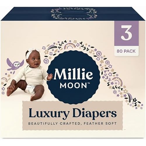 Millie Moon Luxury Diapers, Size 3, 80 Count