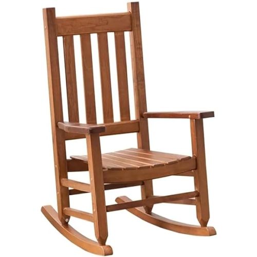 Kid Rocking Chair Child Toddler Small Baby Wooden Comfy Rocker Chairs Furniture for Nursery Bedroom Livingroom Outdoor Reading Room, Ages 6-10, Brown