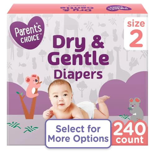 Parent's ~Choice Dry & Gentle Diapers ~ Size (2, 240, Count)