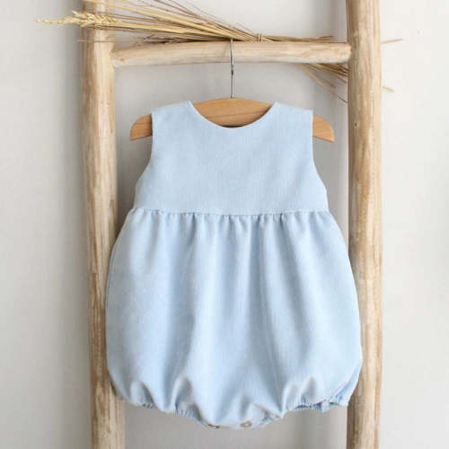 Blue Corduroy Romper (6M)