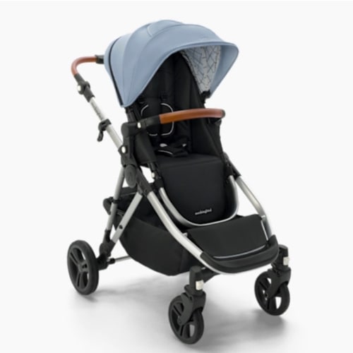 Mockingbird Single-to-Double Stroller 2.0 - sky blue /Watercolor Canopy With Penny Leather
