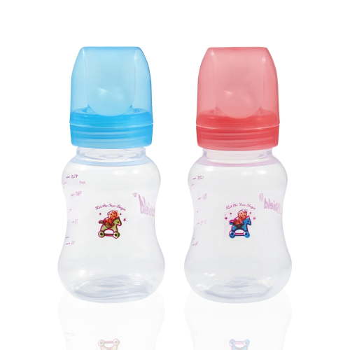 S Shield Baby Classic Feeder with Silicone and Slow-Flow Nipple with Travel Caps, Made with Polypropylene and BPA FREE, 3 + Months bottles (2 Packs) 4.5 Ounce