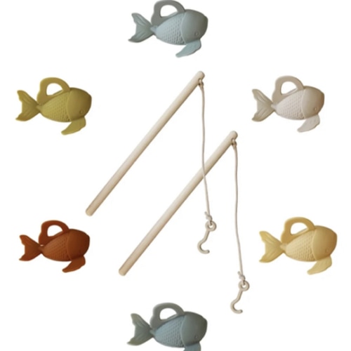 Silicone and Wood Fishing Play Set