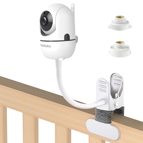Baby Monitor Mount Compatible with HelloBaby for HB6550/ HB6560/ HB65/ HB6351/ HB40/ HB6339/ HB6336, ANMEATE SM935E Monitor, Adjustable Baby Monitor Stand Flexible Clip Clamp Mount No Drilling