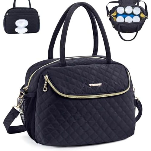 Breastmilk Cooler Travel Bag with 2pcs Wipes Dispensers and Ice Pack -Baby Bottle Cooler Bag for 6 Baby Bottles Up to 9 Ounce - Breast Pump Bag, Breastmilk Storage Bag, Bottle bag for Daycare