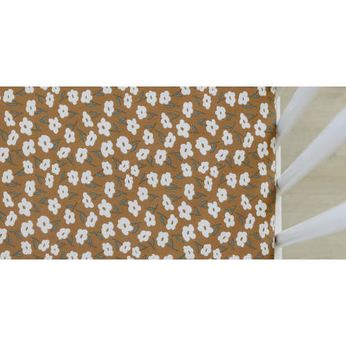 Mustard Floral Bamboo Stretch Crib Sheet