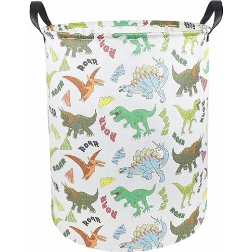 Dinosaur Laundry Basket,Kids Toys Storage Bin for Bedroom,Waterproof Baby Clothes Hamper with Handles,Nursery Hamper,Room Decor,Gift Baskets(Howling Dinosaur)