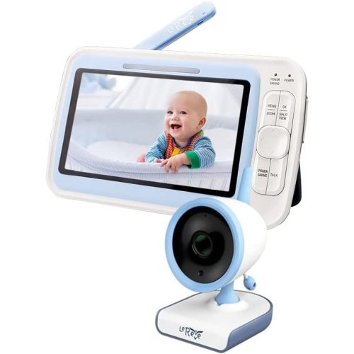 720p 5" HD Long Range Baby Monitor with Camera and Audio, Low EMF, No WiFi, A.N.R. (Auto Noise Reduce), 2-Way Talk Back, Lullaby
