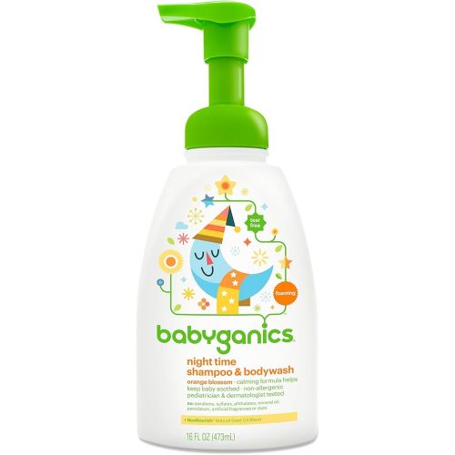 Babyganics Baby Shampoo + Body Wash Pump Bottle, Orange Blossom, 16oz, , Packaging May Vary