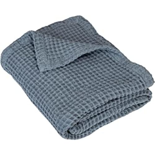 Cotton Gray Baby Waffle Blankets - Lightweight Waffle Knit Baby Blanket - Gender Neutral 100% Cotton Baby Baby Crib Blankets - Extra Large Baby Blankets - 36”x42” (Gray)