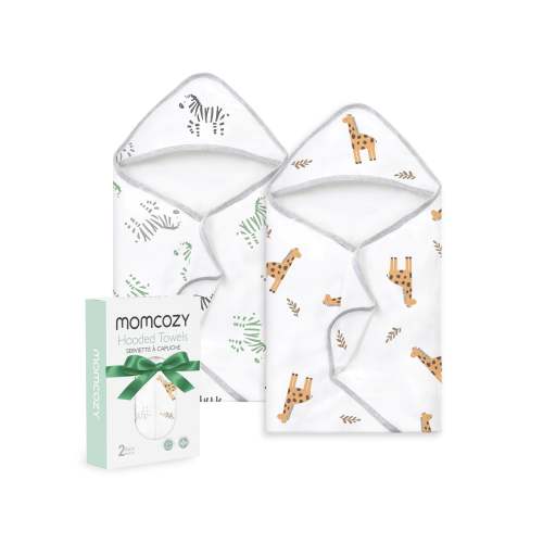 2-Pack Momcozy Baby Hooded Towels - Starry Sky Design