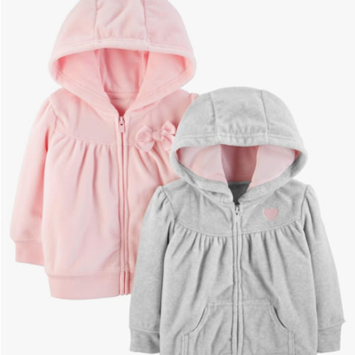 Simple Joys by Carter's Girls' 2-Pack Fleece Full Zip Hoodies