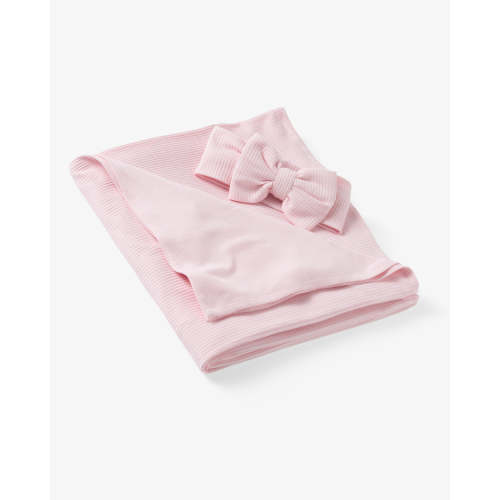 Prima Pink Ribbed Swaddle & Luxe Bow Headband Set – Little Sleepies