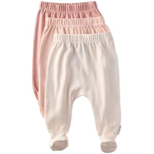 Unisex-Baby Fallon 3-Pack Footed Pants 100% Organic Cotton Bottoms for Baby Boys & Girls