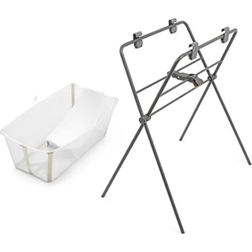 Stokke Flexi Bath + Newborn Support + Flexi Bath Stand - Baby Bath Tub with Stand for Newborns & Babies Up to 48 Months - Foldable, Durable & Easy to Store - Sandy Beige: Buy Online at Best Price in UAE - Amazon.ae