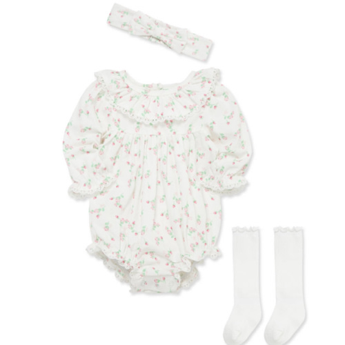 Rosebud Woven Bubble Set (3M-12M)
