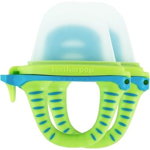 Teetherpop Fillable Freezable Baby Feeder – Spill-Proof Design for Baby Led Weaning – Perfect for Breastmilk Storage, Smoothies, Purees, or a Baby Fruit Feeder – Baby Feeding Essentials (LimonTeal)