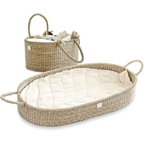 Premium Nursery Bundle - Matching Baby Changing Basket & Baby Diaper Caddy Organizer - Handmade & Organic