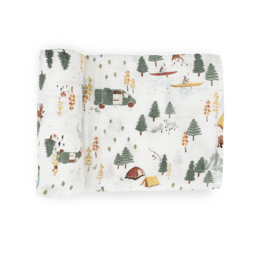 Organic Cotton Muslin Swaddle Blanket - Alpine Adventure