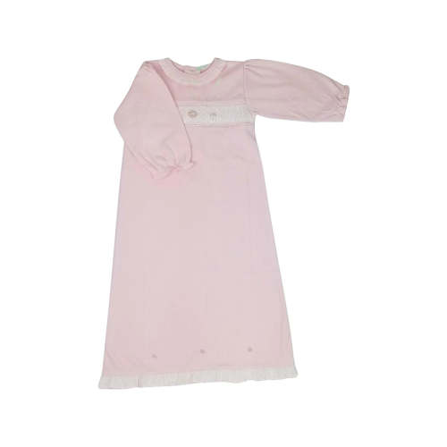 Pink Smocked Flowers Gown - 0099G