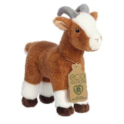 Aurora Small Goat Eco Nation Responsibly Made Stuffed Animal Brown 8.5"
