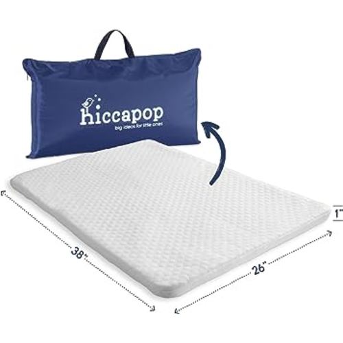 Amazon.com: hiccapop Pack and Play Mattress Pad for (38"x26"x1"), Playpen Pad, Playard Mattress for Pack and Play, Pack N Play Mattress Topper with Travel Carry Bag & Soft Washable Cover : Baby