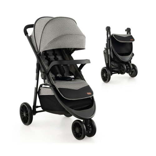 Yardi Yard Baby Jogging Stroller with Adjustable Canopy for Newborn-Gray, Toddler Stroller for Infant & Toddler