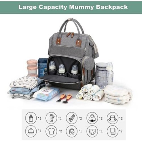 Diaper Bag Backpack With Changing Station,multifunction Travel Baby Bag, Newborn Stuff Unisex Gifts For Dad Mom Waterproof Large Capacity With Usb(bla
