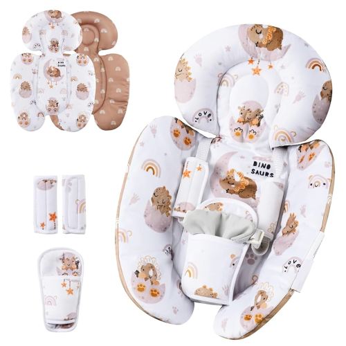 Infant Insert Compatible with 4moms Mamaroo Swing & Graco Swing & Infant Car Seat, Newborn Insert, Baby Head and Body Support, Reversible Design, Breathable Soft Fabric, 1Pcs - Dinosaur