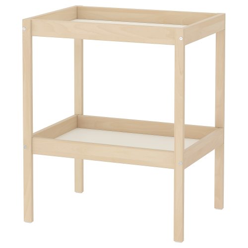 SNIGLAR Changing table - beech, white - IKEA