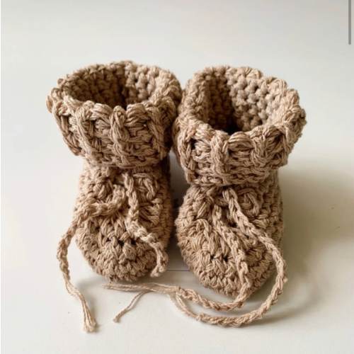 Organic Cotton Tie Baby Booties