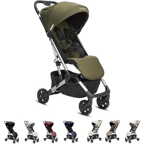 Colugo Compact Stroller Lightweight Travel Stroller – Easy Fold, Large Storage Basket, 4-Position Recline, Raincover, Bumper Bar, Cupholder – Compact Toddler & Baby Stroller (Olive)