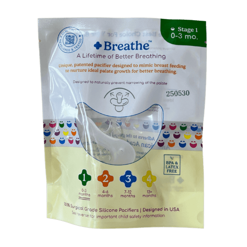 Breathe Pacifier – Patented Design for Natural Oral & Facial Development | BPA-Free, Latex-Free, Pediatrician Developed | Dishwasher Safe | Stage 1: 0-3 Months