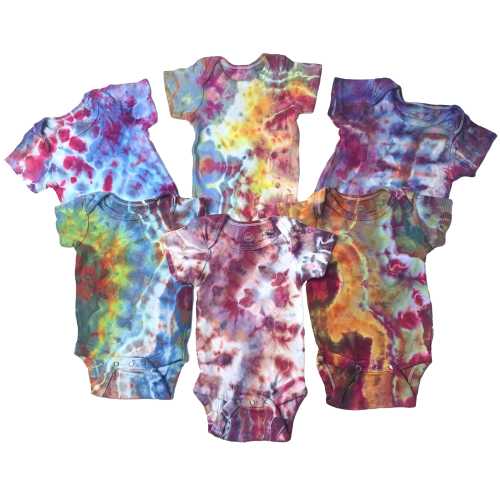 0-3M tie dye baby onesies, ice dye cotton onesies for boys or girls or gender neutral, colorful onesie, artsy boho baby shower gifts