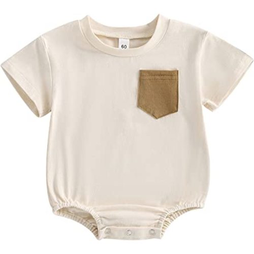 Twopumpkin Baby Bubble Romper Boy Girl Oversized Farm Onesie Retro Rompers Short Sleeve Shirts Summer Clothes Cute Outfits
