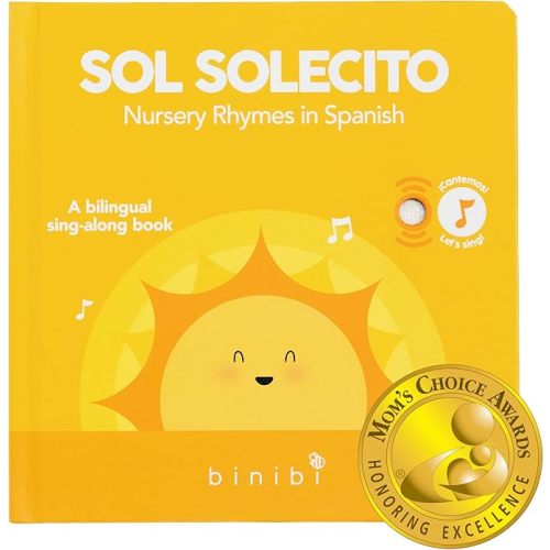 Binibi Spanish Musical Book for Toddlers Sol Solecito & Other Nursery Rhymes | Spanish Learning for Kids | Bilingual Children's Sound Book | Libro en español para bebés